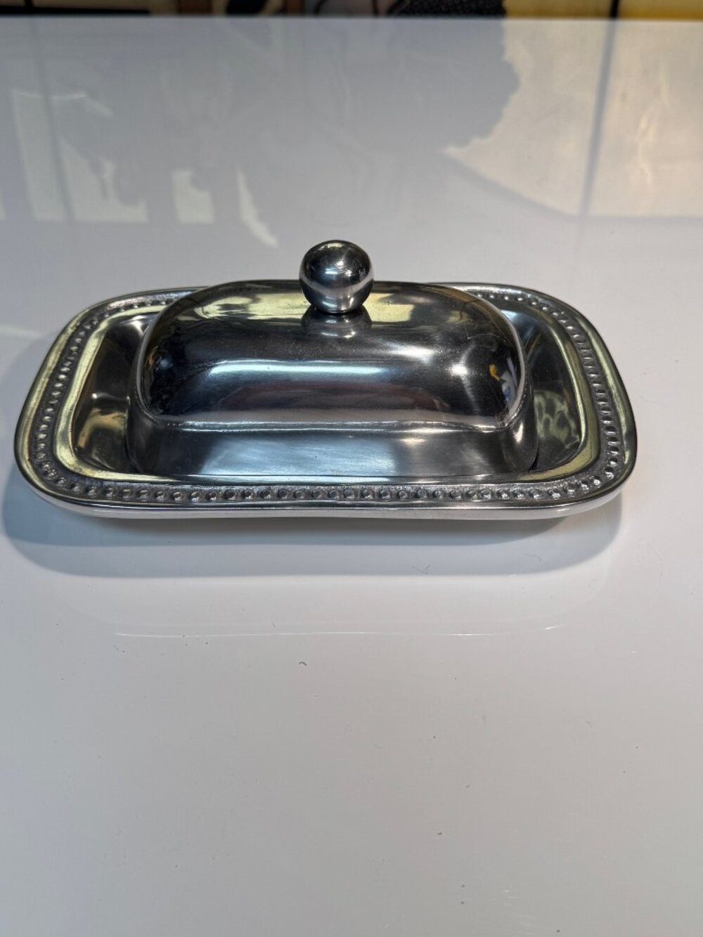 Beautiful Pewter Butter Dish